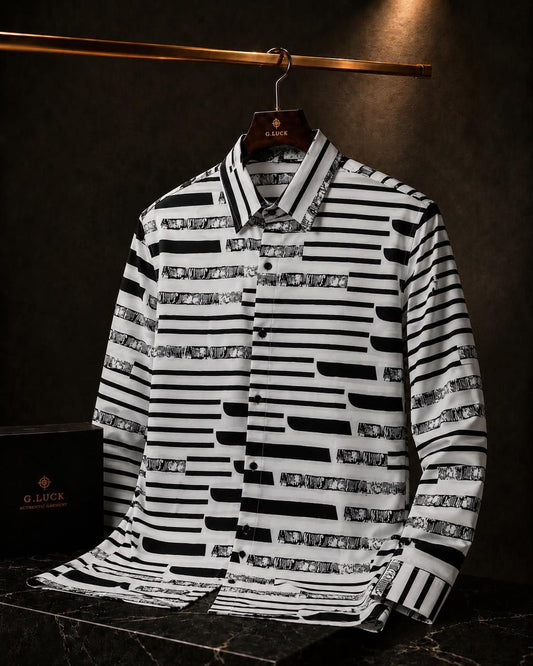 21 Inside Monochrome Matrix Designer Shirt β Premium Geometric Edition