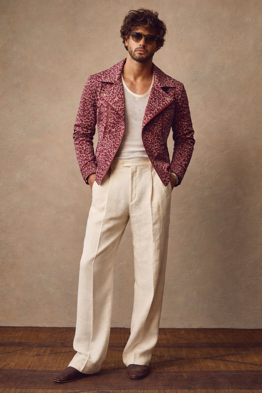 Men’s Printed Statement Jacket – Model Back View Styling