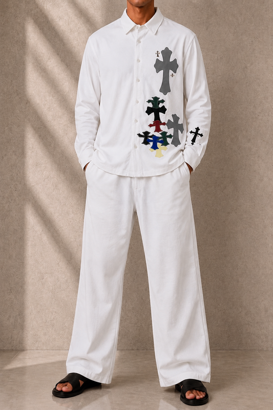 Premium Linen Designer Co-ord Set – Cross Art Collection