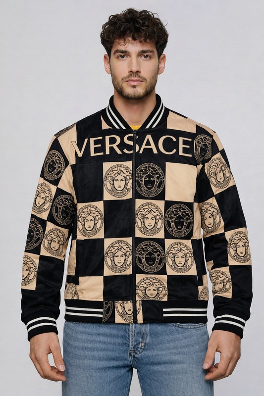 Checkered Bomber Jacket – Luxury Varsity Streetwear