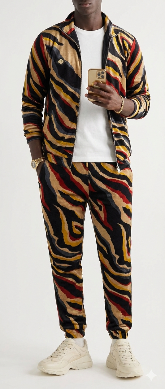 Designer Ethnic Stripe Cord Set for Men | Luxury Co-Ord Outfit