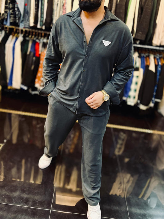 Men’s Luxury Shirt-Style Cord Set | Premium Button-Down Shirt & Slim Fit Pants Co-Ord