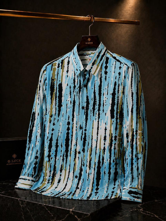 21 Inside Aqua Drift Designer Shirt – Premium Abstract Print Edition